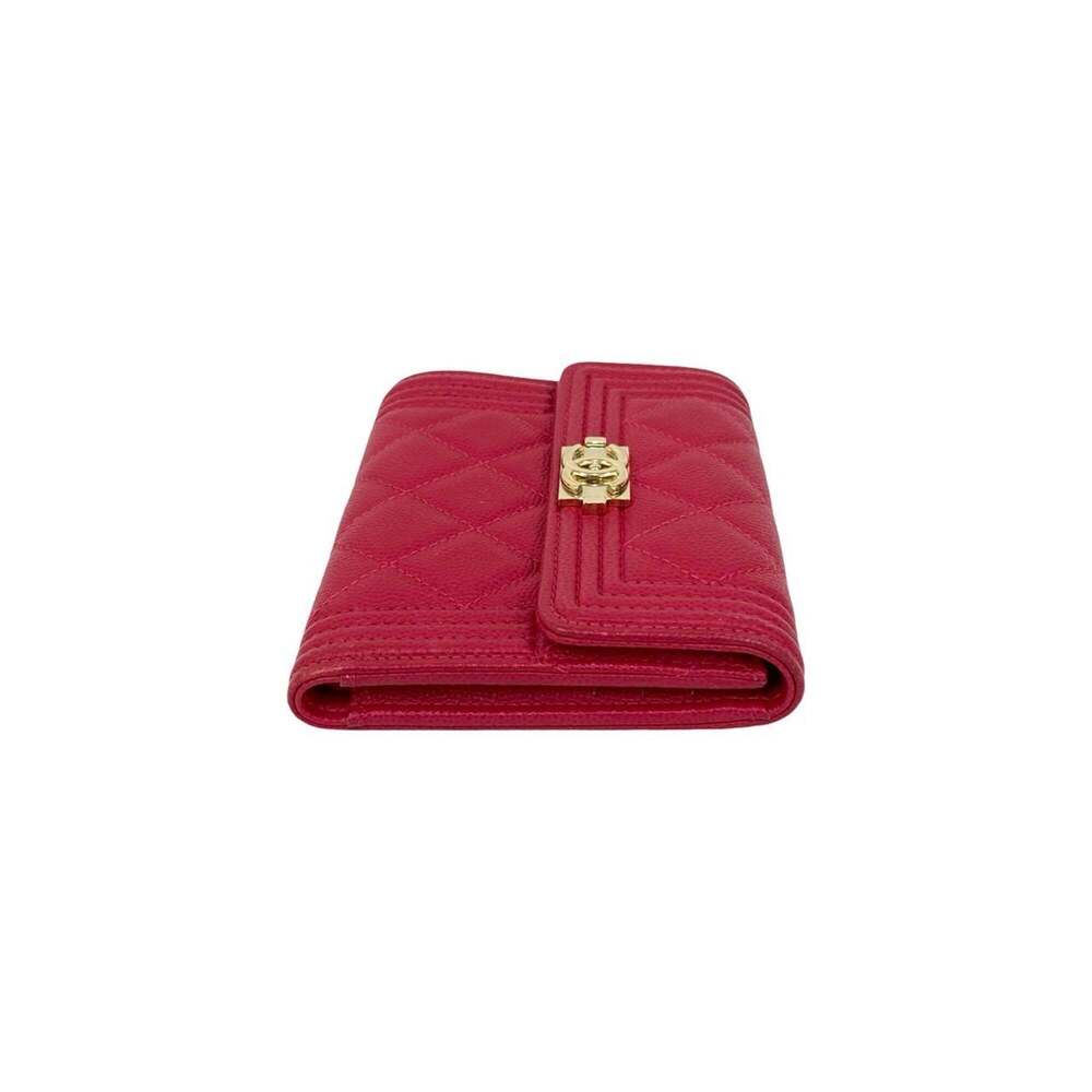 CHANEL Authentic Pink Caviar Leather Logo Wallet - Picture 5 of 10